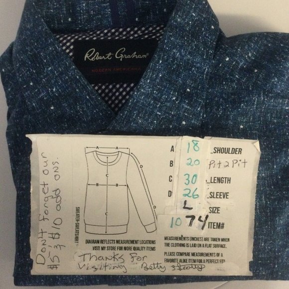 Robert Graham Shirt Mens Button Down Long Sleeve Large Blue W/purple Speckles - Picture 2 of 7